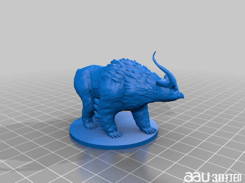 帶角的貓頭鷹熊STL模型