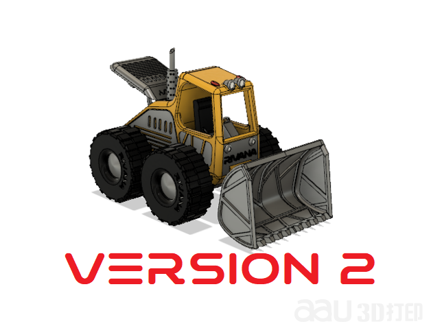 帶運動的黃色推土機版本stl模型