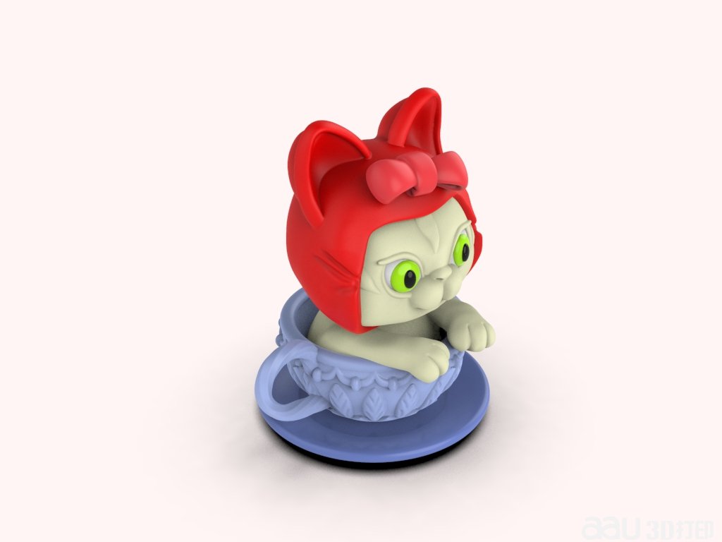 杯子里的貓STL模型