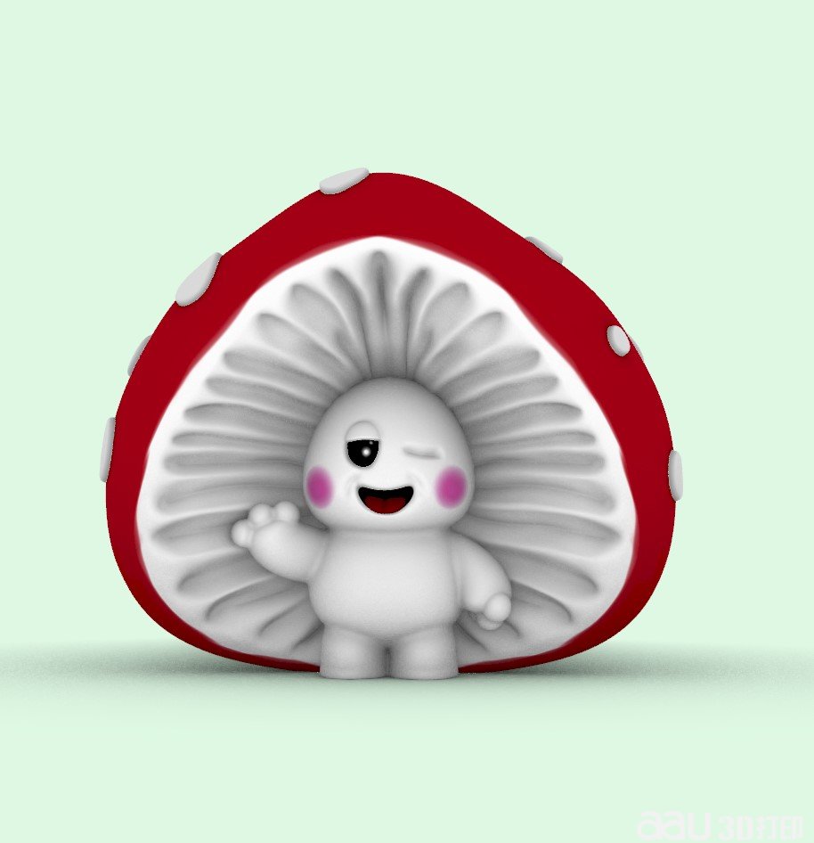 蘑菇卡哇伊STL模型