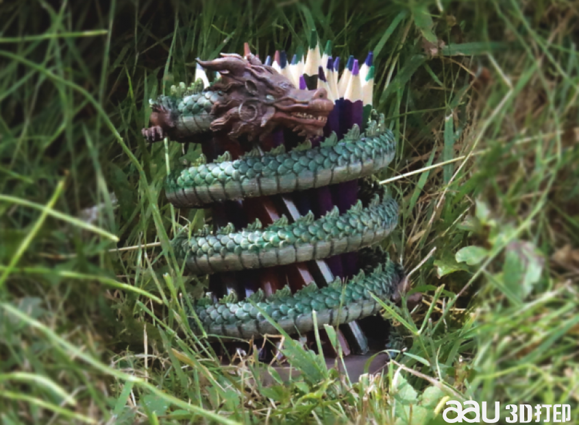 龍鉛筆杯stl模型